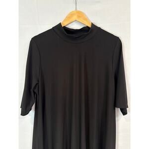 Women’s Jessica London Size 14/16 Black Mock Turtleneck Short Sleeve Dress.